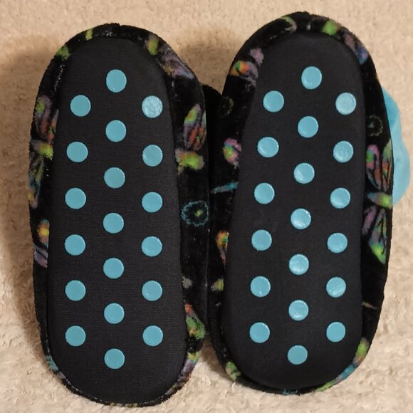 NWT ~Super Cozy Fleece Slipper Booties w/ Dragonflies (Sz: Women's 8/9, 10.2" L) - Picture 2 of 3